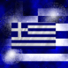 Drapeau Gr�ce feux d'artifice