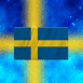 Drapeau Su�de feux d'artifice
